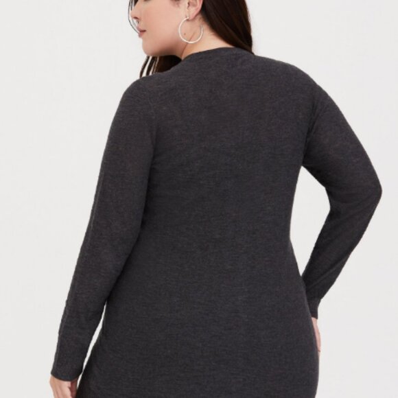 Slub Boyfriend Cardigan Button-Front Sweater - Picture 3 of 8